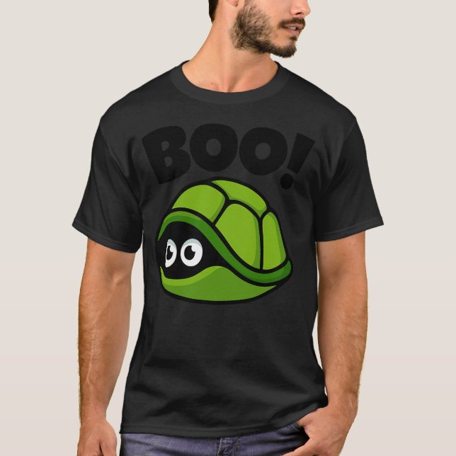 T-shirt Boo!  Funny Hiding Turtle Peekaboo Scary Halloween (Devant)