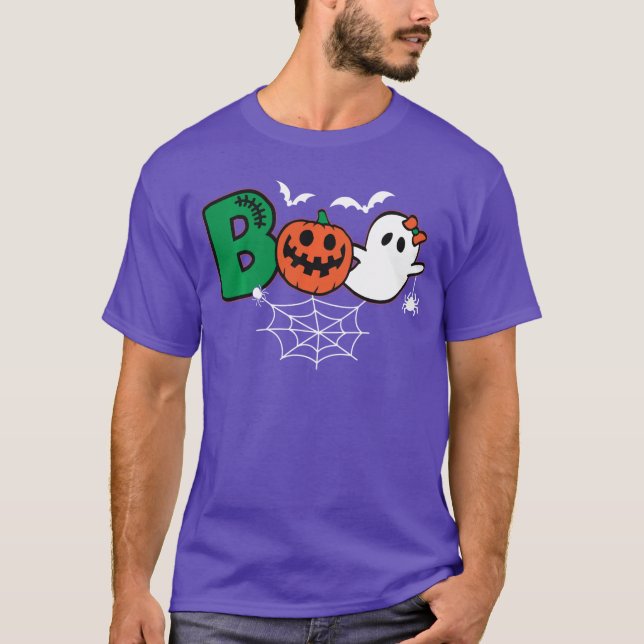 T-shirt Boo Ghost Costume Halloween Citrouille Effrayant T (Devant)