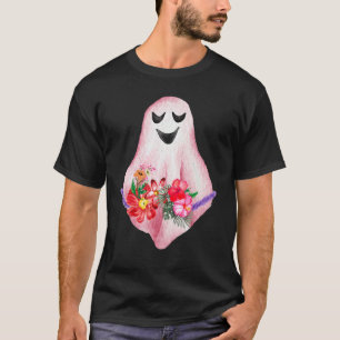 T-shirt Boo Ghost Retro Floral Ghost Halloween Party Happy
