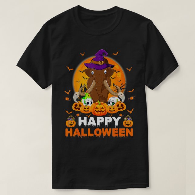 T-shirt Boo Ghost Scary Citrouille Lune Sorcière Laine Mam (Design devant)