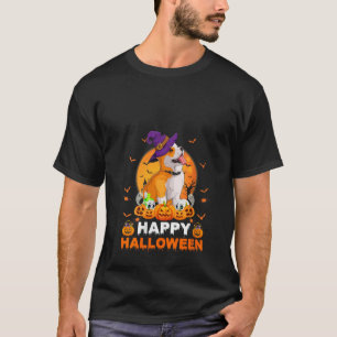 T-shirt Boo Ghost Scary Citrouille Moon Witch Welsh Corgi