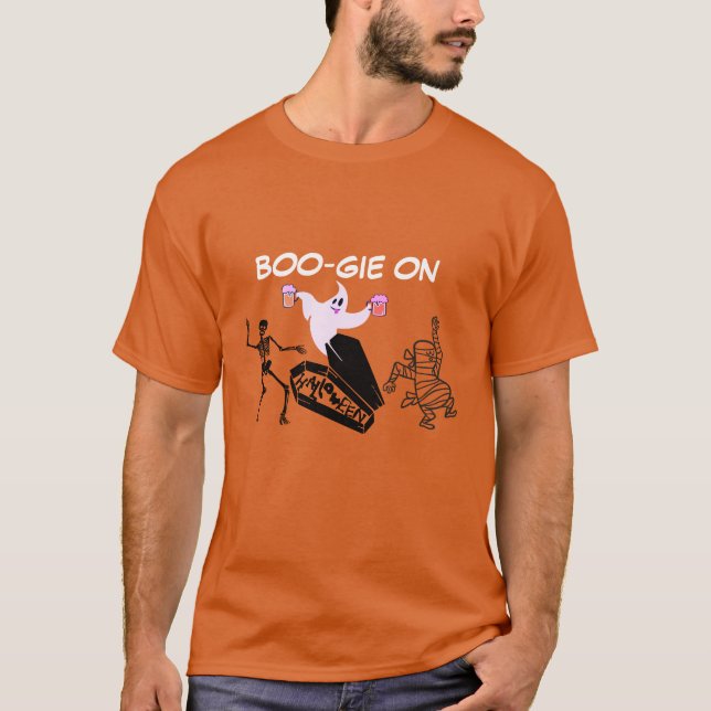 T-shirt Boo Gie Sur Éffrayant Funny Ghost Mummy Tee (Devant)