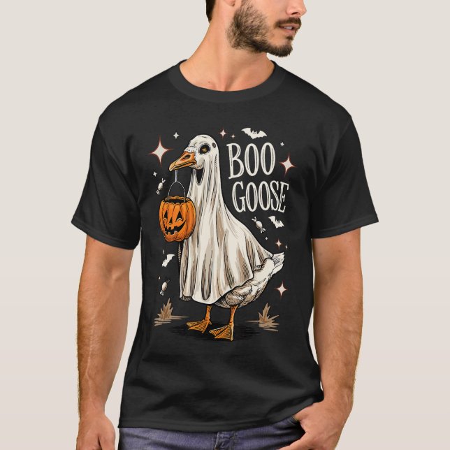 T-shirt Boo Goose Halloween Ghost Lover Trick ou Treat Gho (Devant)