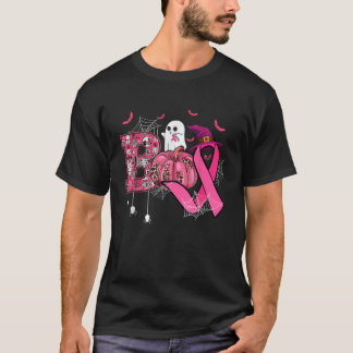 T-shirt Boo Halloween Citrouille Pink Ribbon sorcière Poub