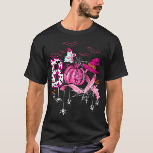 T-shirt Boo Halloween Citrouille rose Ribbon sorcière poit
