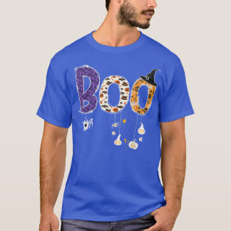T-shirt Boo Halloween Costume Araignées Fantômes Pumkin &