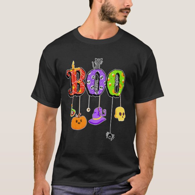 T-shirt Boo Halloween Costume Araignées Fantômes Pumkin so (Devant)