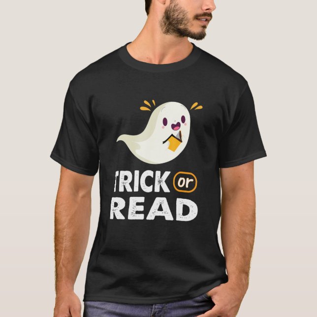 T-shirt Boo Halloween Librairie Livre Nerd (Devant)