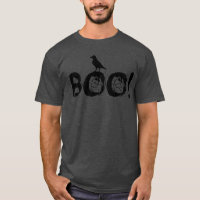Boo-Halloween Typographie Noire Avec Corbeau Noir