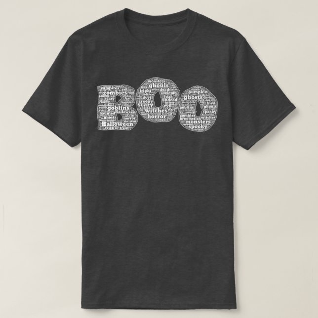 T-shirt Boo - Halloween Wordcloud  (Design devant)