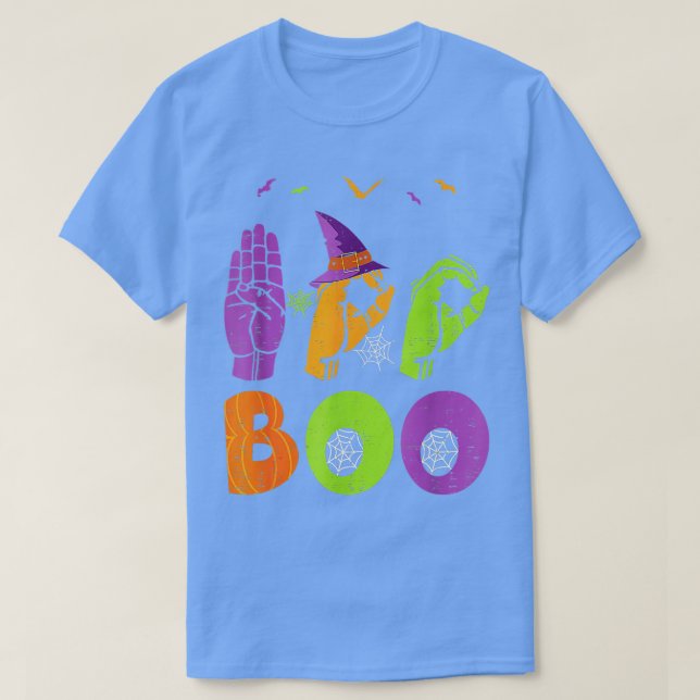 T-shirt Boo Hands American Sign Language Pride ASL Funny H (Design devant)