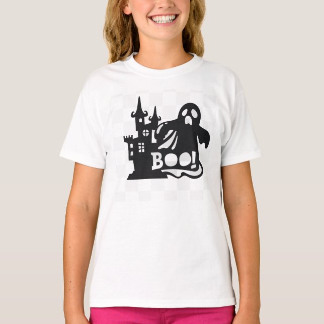 T-shirt Boo Haunted House et Ghost (Devant)