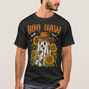 T-shirt Boo Haw Cow Spot Ghost Motif Occidental Halloween