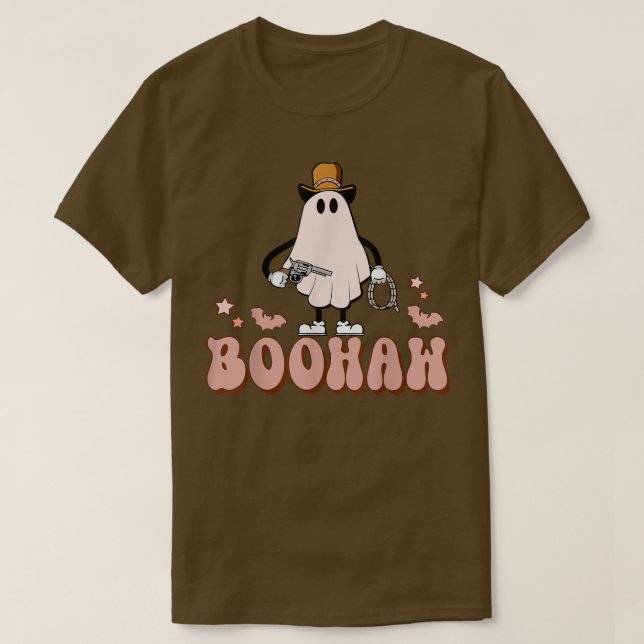 T-shirt Boo Haw Cowboo Automne Occidental Automne Hallowee (Design devant)