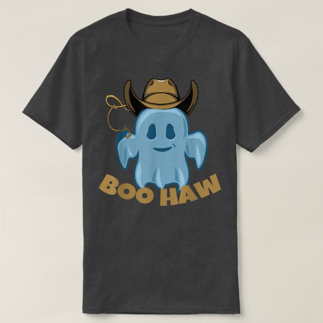 T-shirt Boo haw cowgirl cowboy fantôme western drôle Hallo (Design devant)