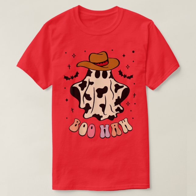 T-shirt Boo haw fantôme western cowboy cowgirl drôle Hallo (Design devant)