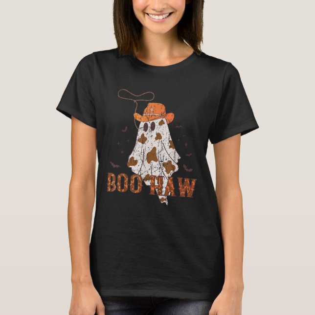 T-shirt Boo Haw Ghost Cowboy Halloween Western Ghost Costu (Devant)