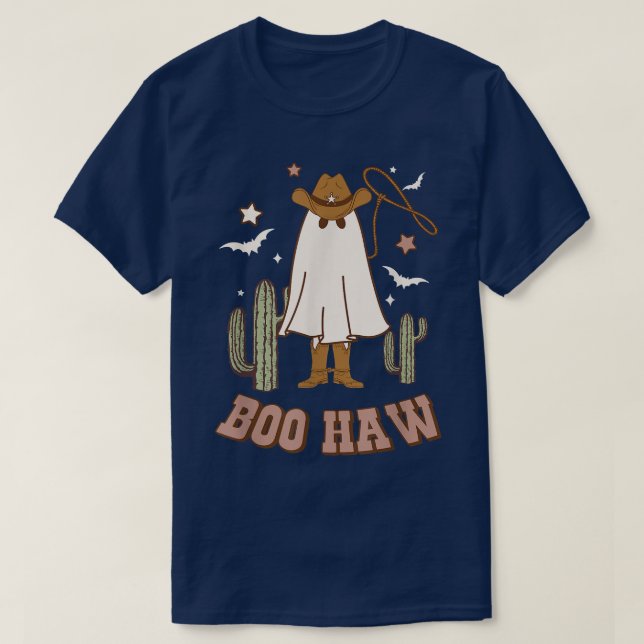 T-shirt Boo Haw Ghost Funky Cowboy Cowgirl Western Hallowe (Design devant)
