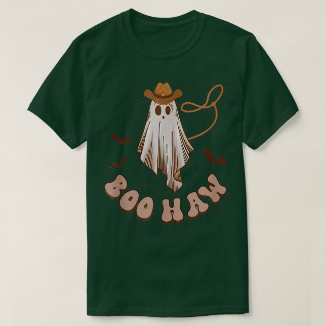 T-shirt Boo Haw Ghost Rodeo Western Pays Halloween Cowb (Design devant)