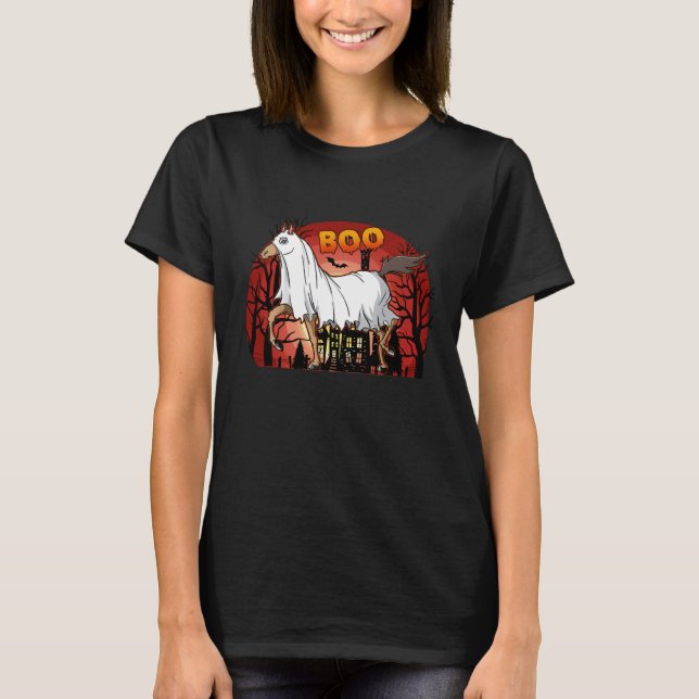 T-shirt Boo Horse  Boo Ghost Horse Costume For Halloween (Devant)