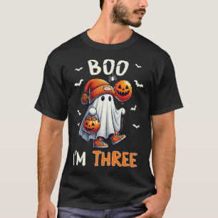 T-shirt Boo I'm Three Ghost 3ème anniversaire Halloween ga