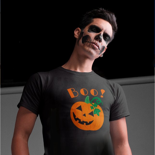 T-shirt Boo Jack-o'-lantern personnalisé orange noir (Boo to you!)
