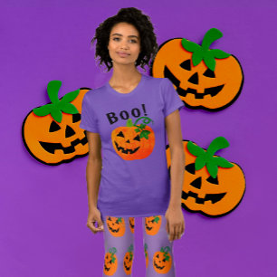 T-shirt Boo Jack-o'-lantern personnalisé orange noir