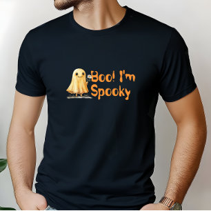 T-shirt Boo ! Je suis Éffrayant de sourire fantôme orange