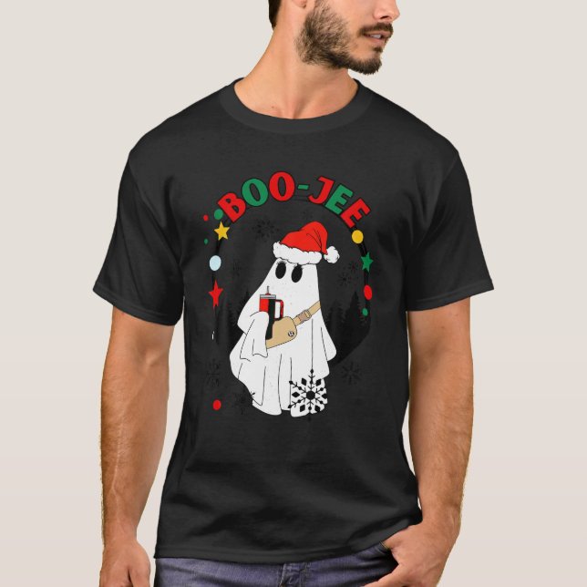 T-shirt Boo Jee Christmas Père Noël Ghost Avec Red Stanley (Devant)