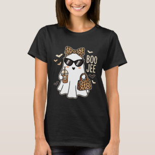 T-shirt Boo Jee Cute Ghost Halloween Leopard Design_1