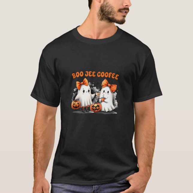 T-shirt Boo Jee Ghost Boire Café Coquette Bow Hallowe (Devant)