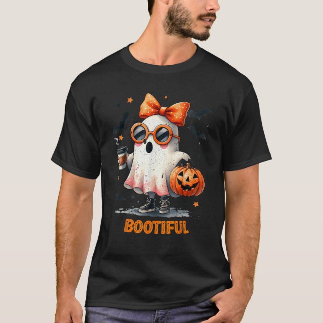 T-shirt Boo Jee Ghost Boire Café Coquette Bow Hallowe (Devant)