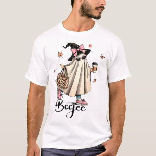 T-shirt Boo Jee Ghost Ice Café Coquette Bow Halloween Wo