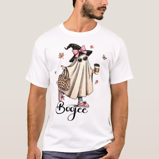 T-shirt Boo Jee Ghost Ice Café Coquette Bow Halloween Wo (Devant)