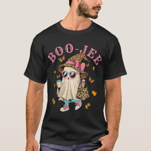 T-shirt Boo Jee Leopard Ghost Halloween Café femmes fille