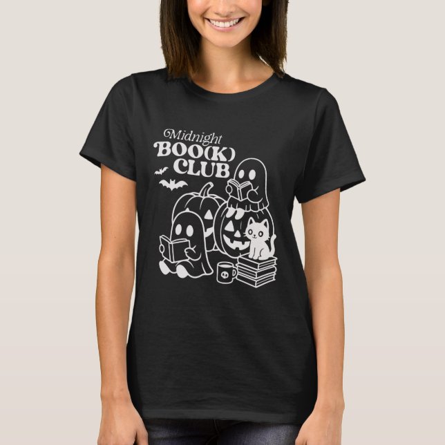 T-shirt Boo(k) Club Halloween Ghosts Lecture Book (Devant)