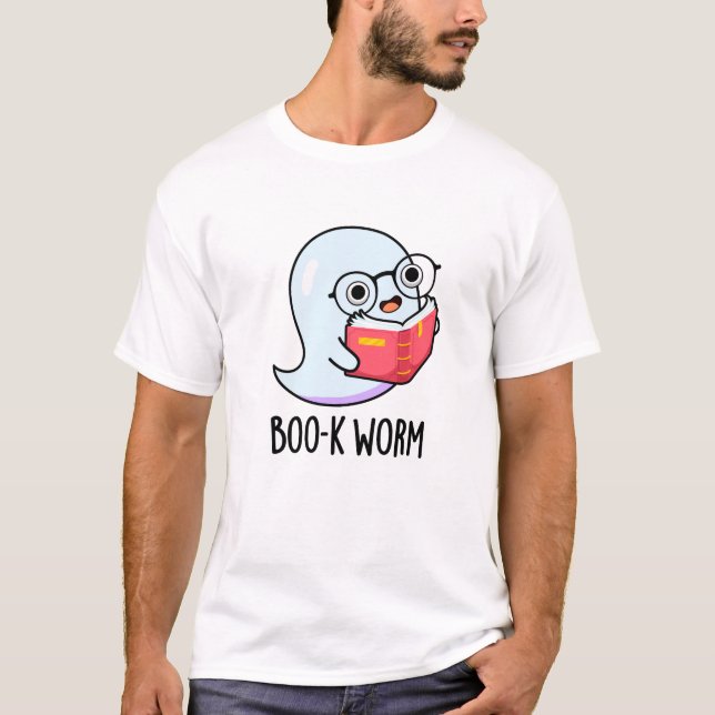 T-shirt Boo-k Worm Funny Halloween Bookworm Ghost Pun (Devant)