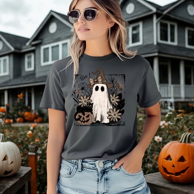 T-shirt Boo Magic Vibes Boho Fantôme Floral (Créateur téléchargé)