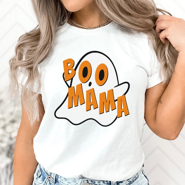 T-shirt Boo Mama Mère Fantôme Halloween Blanc (boo mama ghost Halloween shirt for moms)