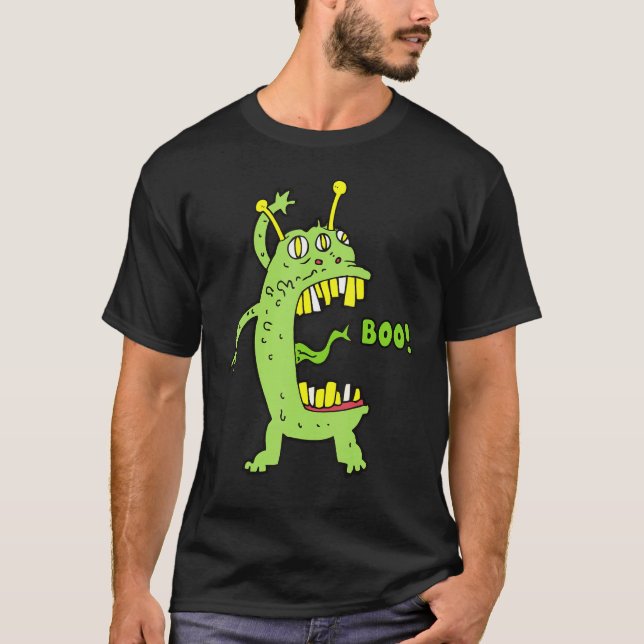 T-shirt Boo Monster Alien Halloween (Devant)