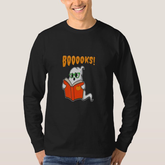T-shirt Boo Ooks Ghost Book Reading  Halloween Spooky (Devant)