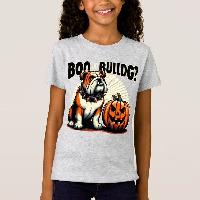 T-Shirt Boo ou Bulldog ? Conception d'art pop (Devant)