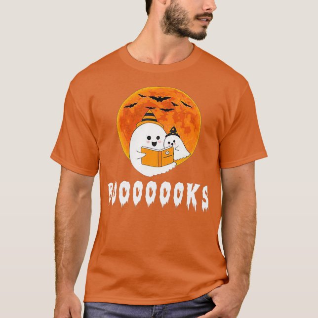 T-shirt Boo Read Books Boooooks Halloween (Devant)