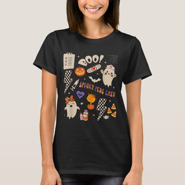 T-shirt Boo Soky Peds Crew Ghost Pediatric Nurse Halloween (Devant)
