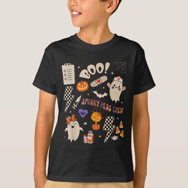 T-shirt Boo Soky Peds Crew Ghost Pediatric Nurse Halloween (Devant)