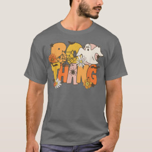 T-shirt Boo Thang Fantôme Floral Saison Éffrayante Drôle H