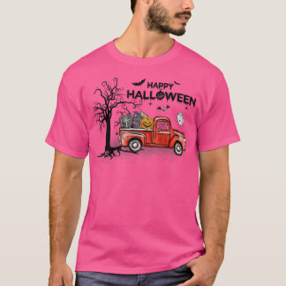 T-shirt Boo Truck Éffrayant Gnome Citrouille Halloween Gho