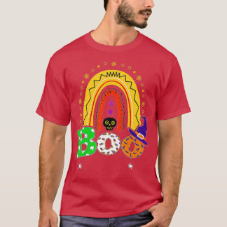 T-shirt Boo With Spiders And Witch Hat Halloween Rainbow, 