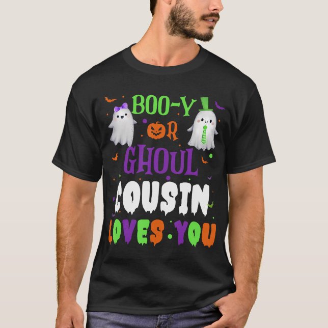 T-shirt Boo-Y Ou Ghoul Cousin Vous Aime Bébé Boo Halloween (Devant)