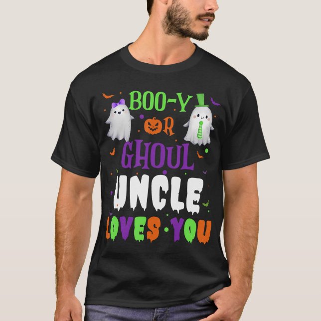 T-shirt Boo-Y Ou Ghoul Oncle Vous Aime Bébé Boo Halloween (Devant)